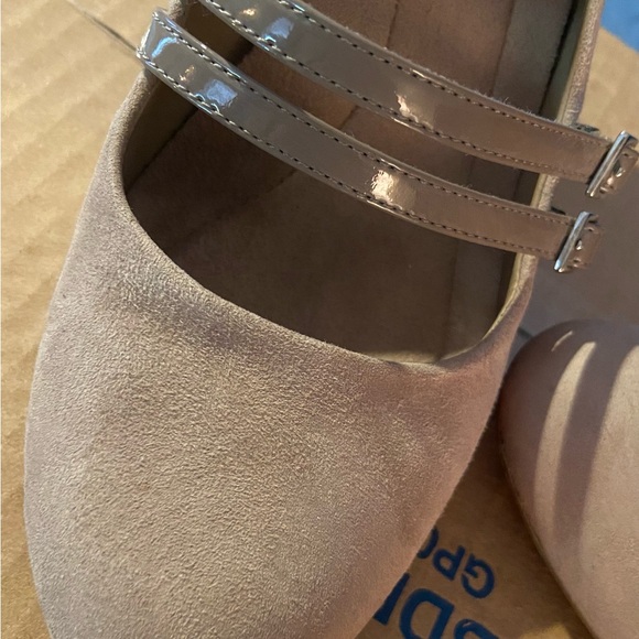 Vallay GIANI BERNINI mushroom suede MARY JANE Double STRAP HEELS SIZE 8 - Picture 10 of 11